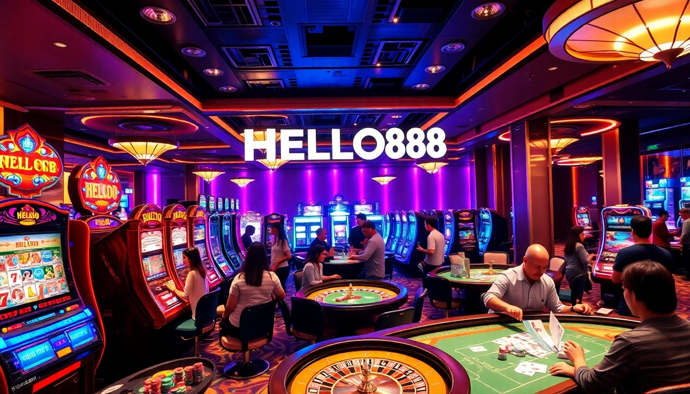 Experience the excitement of HELLO88 with lively casino action and vibrant gaming elements.