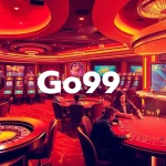 Experience the excitement of Go99 with players enjoying cards and chips at a lively casino table.